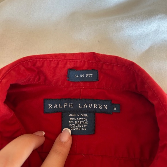 Ralph Lauren Red Button Down Top - Picture 2 of 4